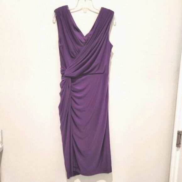 Adrianna Papell 💜 Ruching evening dress size Small - Picture 3 of 13